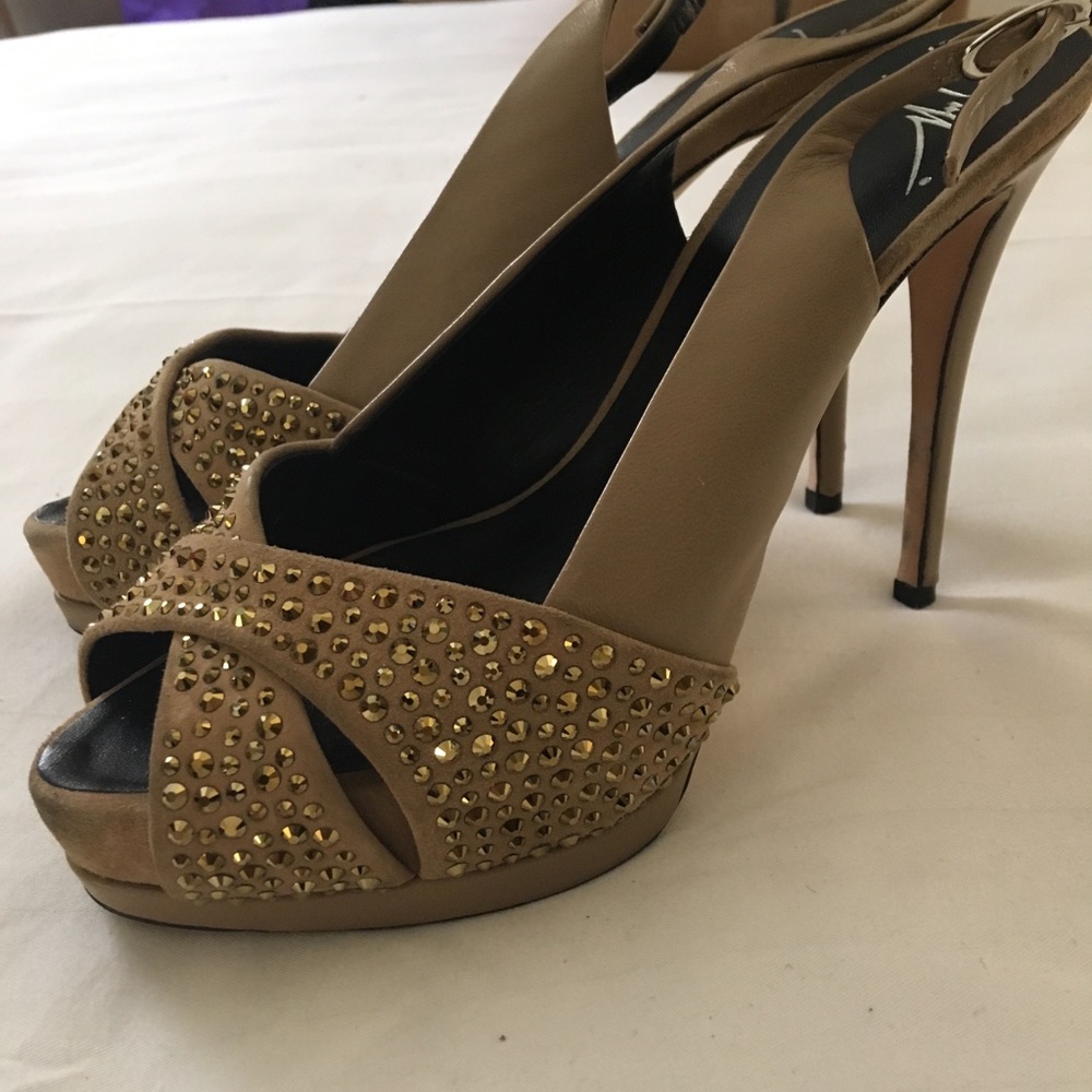 Zanotti Heels Size 38 Crystal Embellished
